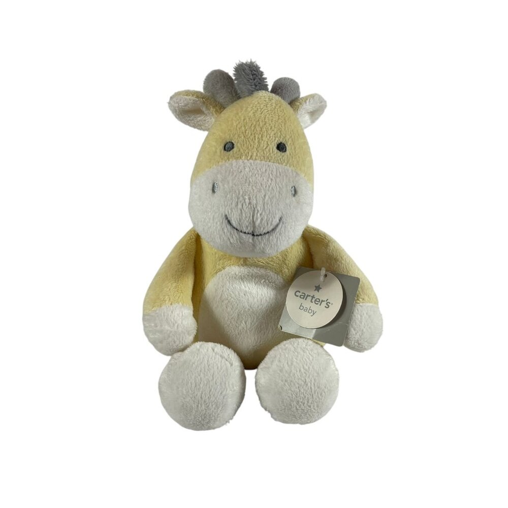 Carters Baby Giraffe Yellow Gray Plush 9" Stuffed Toy Lovey